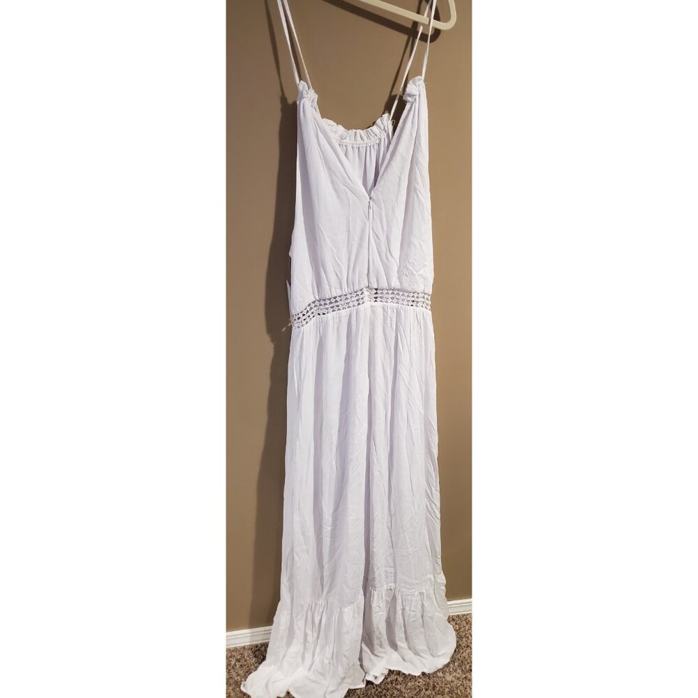 NWT Just Fab All White High Neck Cutout Waistline Maxi Dress, Size XXL Wedding - Picture 7 of 7